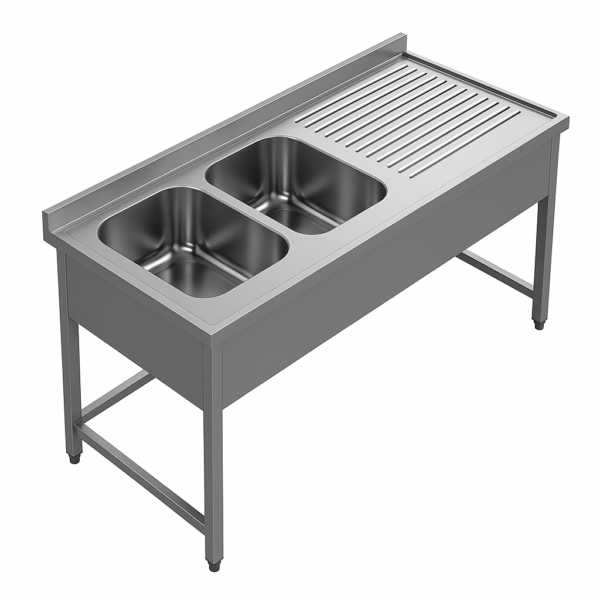 Demonte Yıkama Ünitesi Çift Eviye