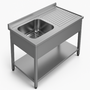 Demonte Yıkama Ünitesi Tek Eviye Alt Raflı