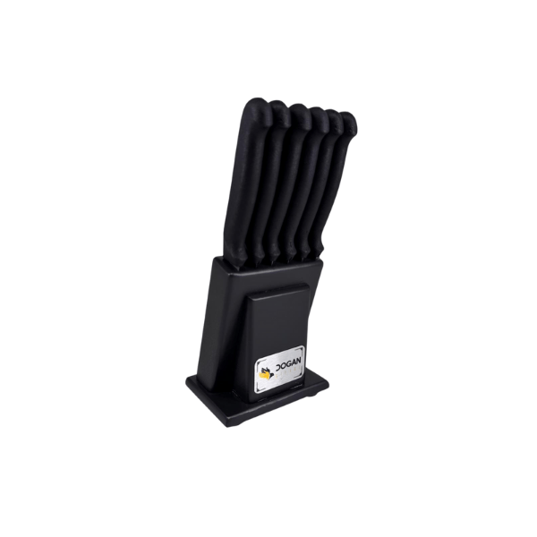 Doğan Çiftel 6 lı Ahşap Siyah Bıçak Kütüğü-1