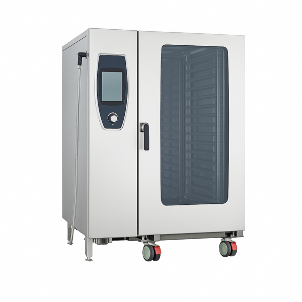 Konveksiyonlu Kombi Fırın Gazlı 20xGN 21 Tepsı Kıt Arabalı