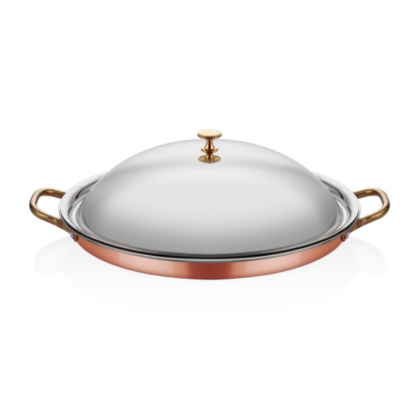 Multi Metal Bakır Oval Sığ Sahan + Kapak