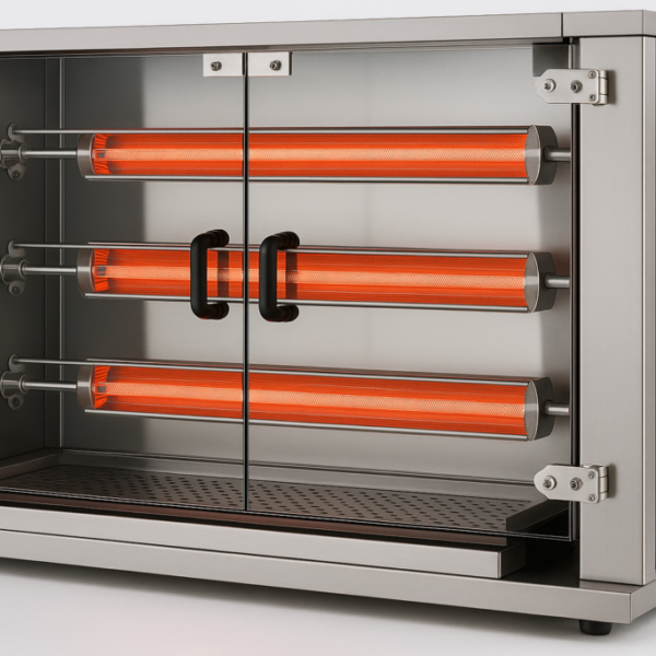 Piliç Çevirme Makinası 3 Şiş 12-15 Piliç Kapasite Gazlı